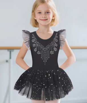 Meisjes Balletpakje met Glitter Tutu Rok & Strass Versiering - Dans & Gymnastiek