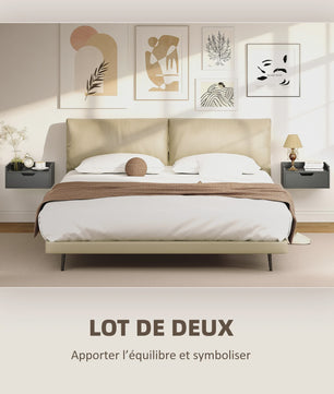 Set van 2 Nachtkastjes - Zwevend Wandmontage met Lade