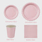 Elegant Roze Scalloped Rand Papieren Borden, Bekers & Servetten Set