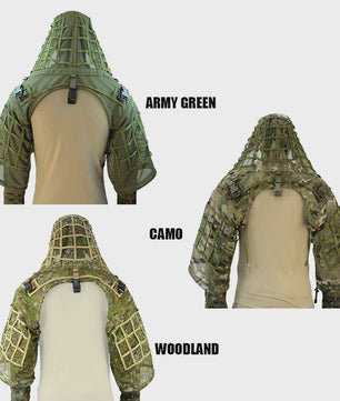 Ademende Ghillie Suit Cape - Camouflage Basis voor Jacht, Airsoft & Paintball