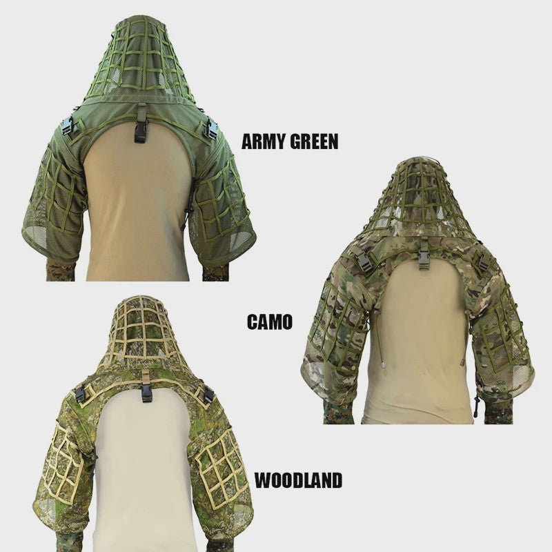 Ademende Ghillie Suit Cape - Camouflage Basis voor Jacht, Airsoft & Paintball