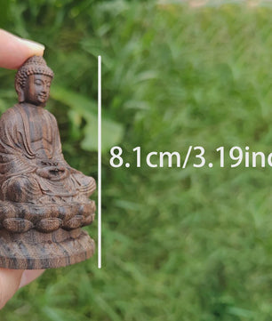Houten Zittende Buddha Beeldje op Lotus – Zen Decoratie & Spirituele Figuur