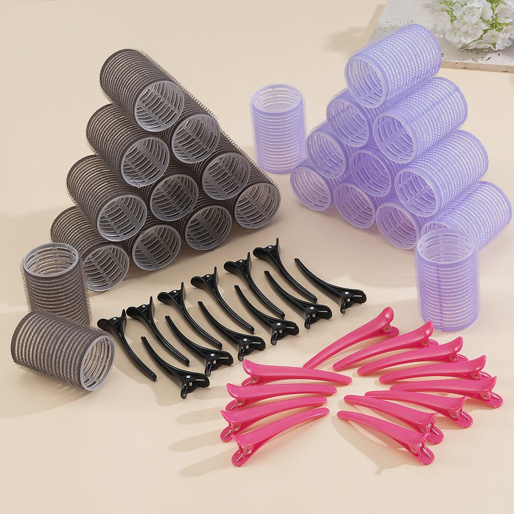 24 Stuks Zelfklevende Haarrollers: Creëer Volume & Krullen Zonder Hitte - DIY Styling Tools