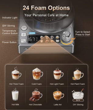 8-in-1 Elektrische Melkopschuimer: 8 Modi, 800ml, RVS, Latte Art & Meer