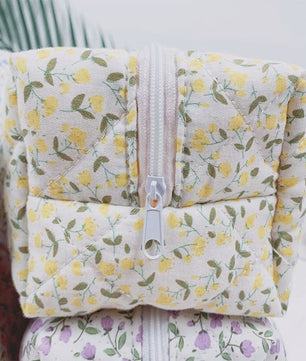 Gewatteerde Make-uptas met Bloemenprint - Ruime Toilettas en Opbergorganizer voor Reizen