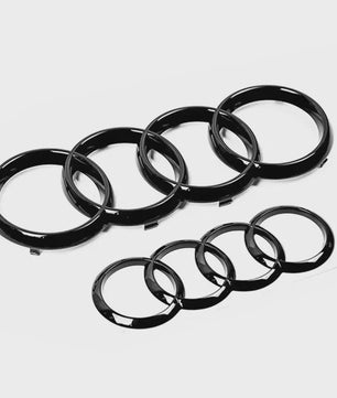 Zwart Audi Logo Embleem 4 Ringen - Voor Grille & Kofferbak