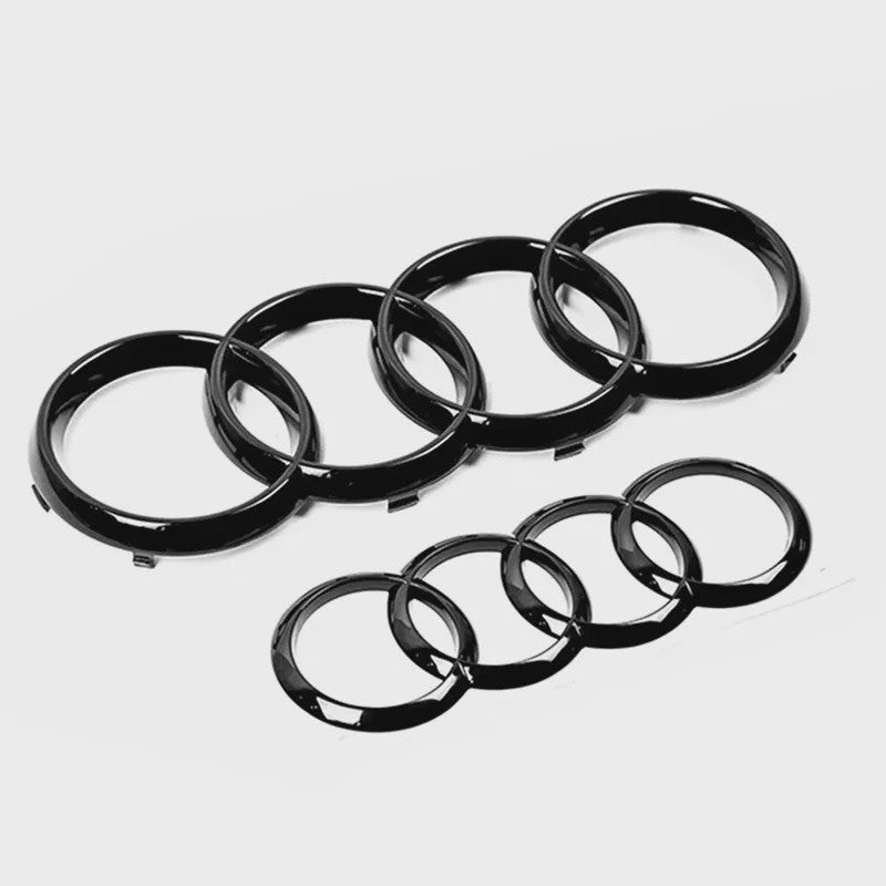 Zwart Audi Logo Embleem 4 Ringen - Voor Grille & Kofferbak