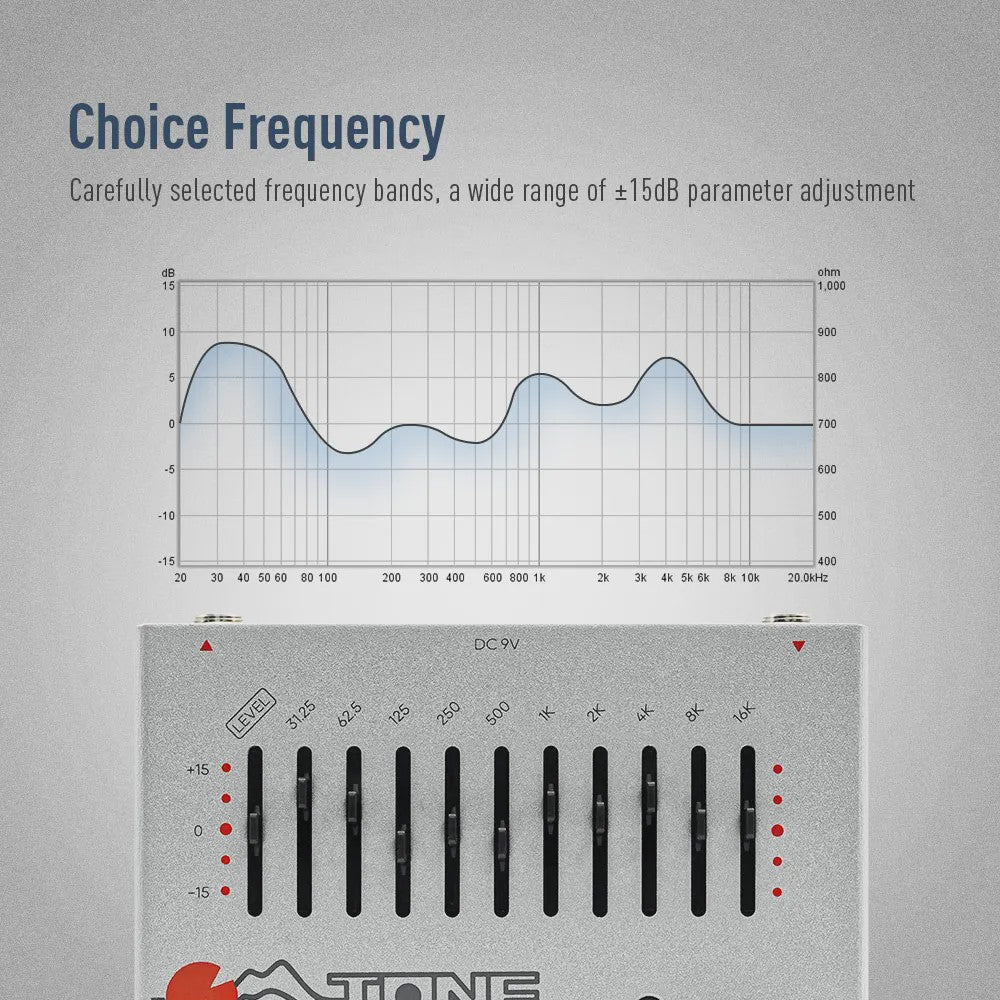 SONICAKE QDS-01 Tone Group 10-Band EQ Gitaar Bas Effectpedaal - 100% Analoog