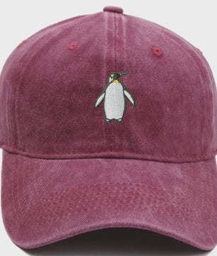 Vintage Pinguïn Cap - Unisex Baseballpet met Gebogen Vizier
