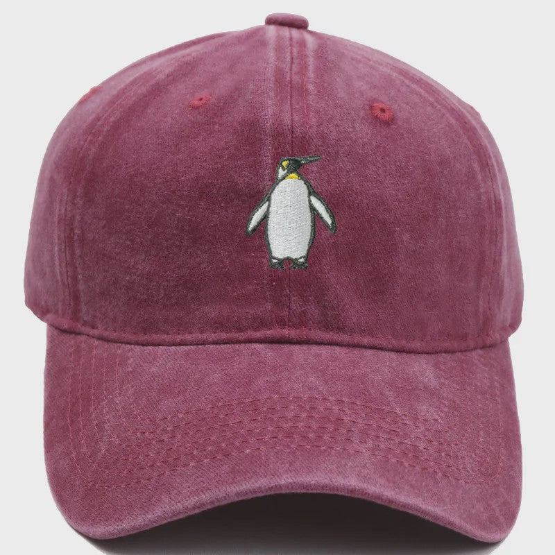 Vintage Pinguïn Cap - Unisex Baseballpet met Gebogen Vizier