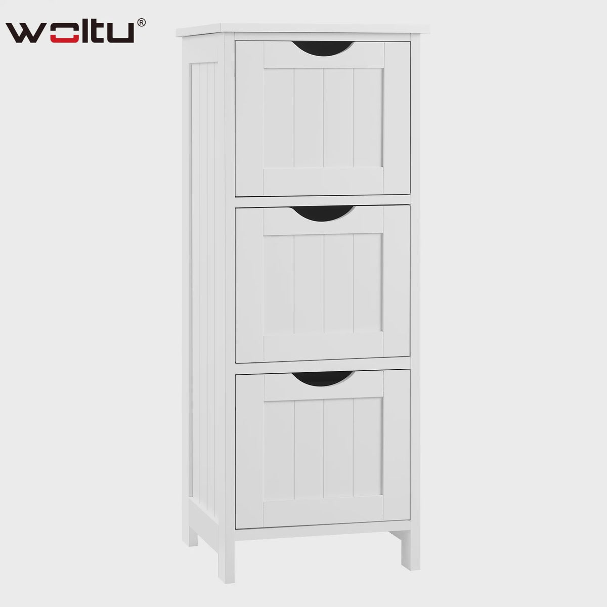 Smal Wit Toiletkastje met 3 Lades - Vrijstaande Badkamer- en Keukenorganizer 32x81x30cm