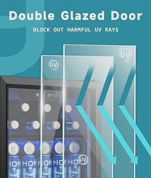 Compacte Drankenkoelkast 55 Blikjes | Glazen Deur & LED Verlichting