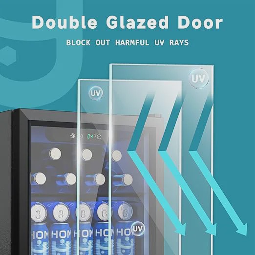 Compacte Drankenkoelkast 55 Blikjes | Glazen Deur & LED Verlichting