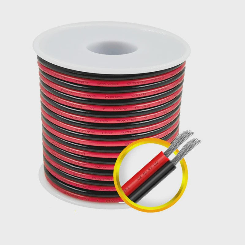 Flexibele 2-aderige Koperdraad Kabel (10M-50M) voor LED Verlichting & DIY Projecten