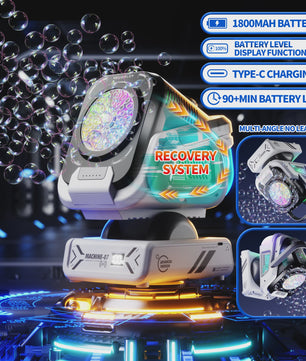 Automatische Bellenblaasmachine met Afstandsbediening, RGB Verlichting en 1800mAh Batterij