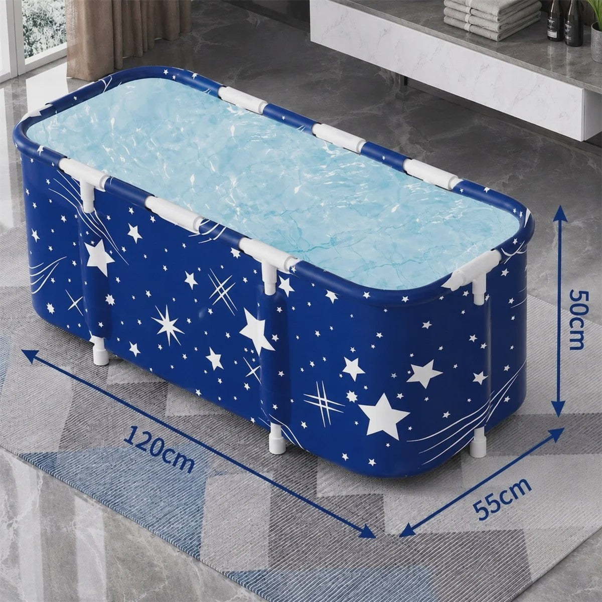 Opvouwbaar Bad voor Volwassenen - Draagbaar Home Spa Bad met Pomp & Kussen - 120cm