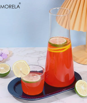 Glazen Nachtkaraf Set met Tumbler - 900ml Borosilicaatglas voor Water, Sap & Thee