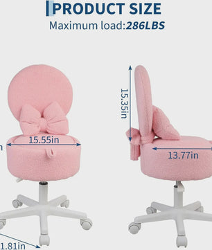 Teddy Pluche Kapstoel met Opbergruimte en Opklapbare Rugleuning - Zacht & Comfortabel