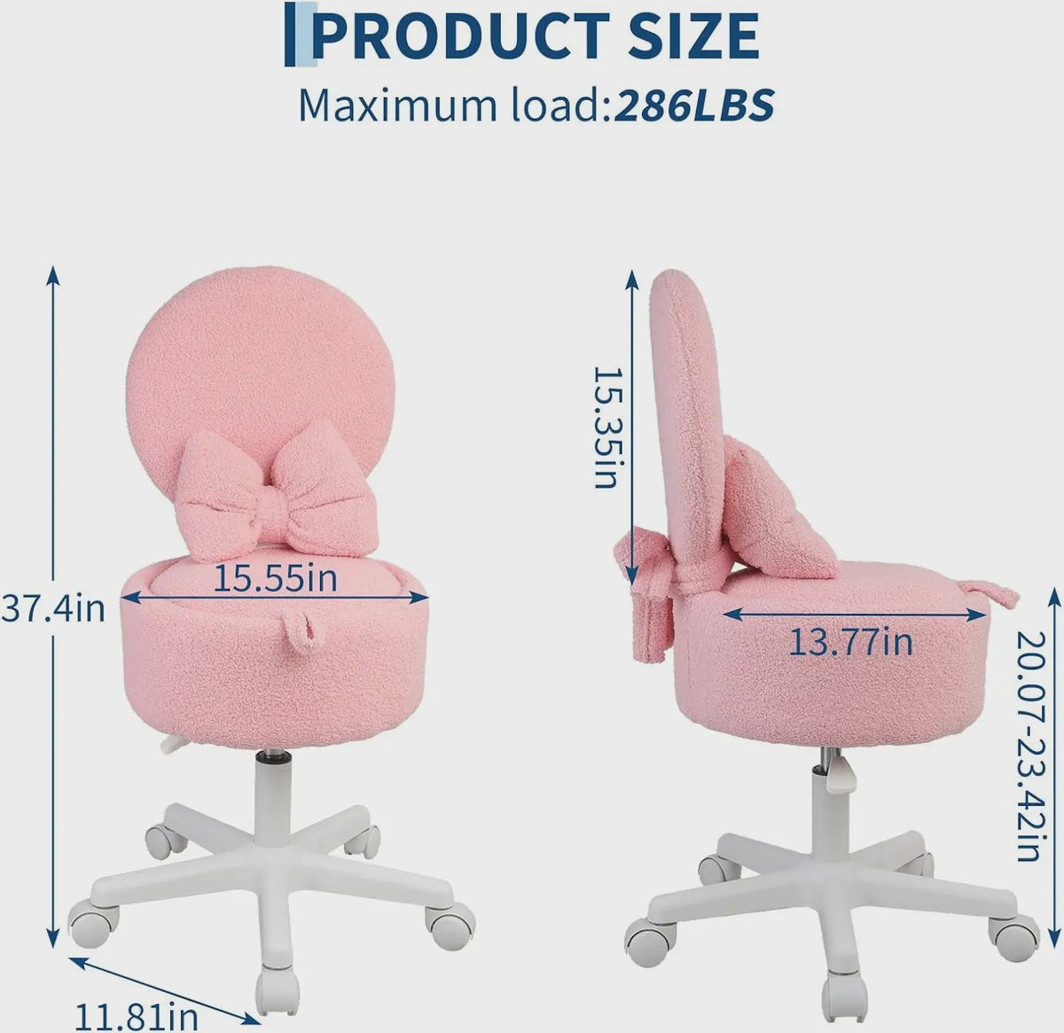 Teddy Pluche Kapstoel met Opbergruimte en Opklapbare Rugleuning - Zacht & Comfortabel
