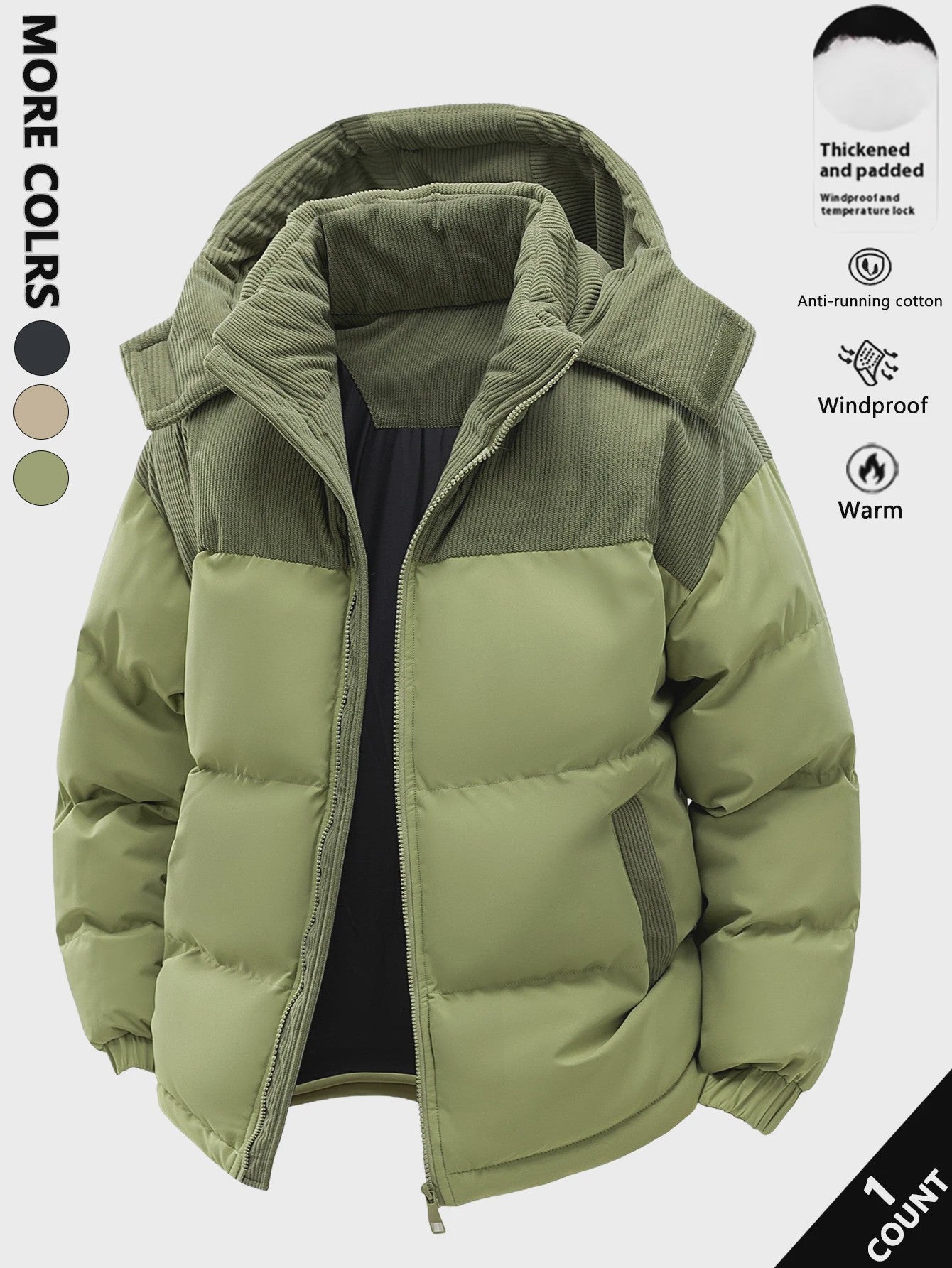 Herfst/Winter Heren Hoodie Jas - Dik, Warm & Winddicht