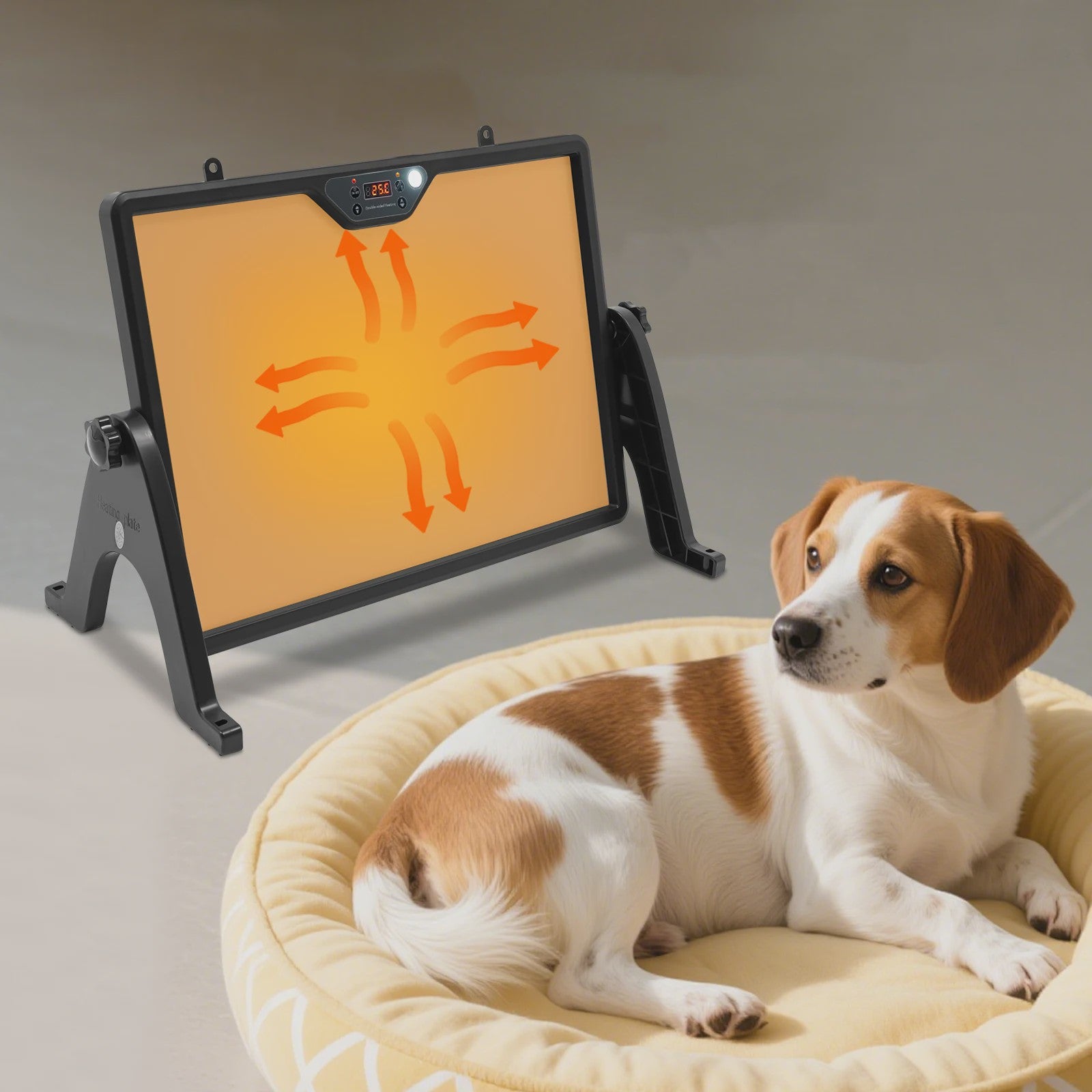 Verstelbare Warmteplaat 180W met Rotatie & Verlichting voor Kuikens, Puppy's en Kittens