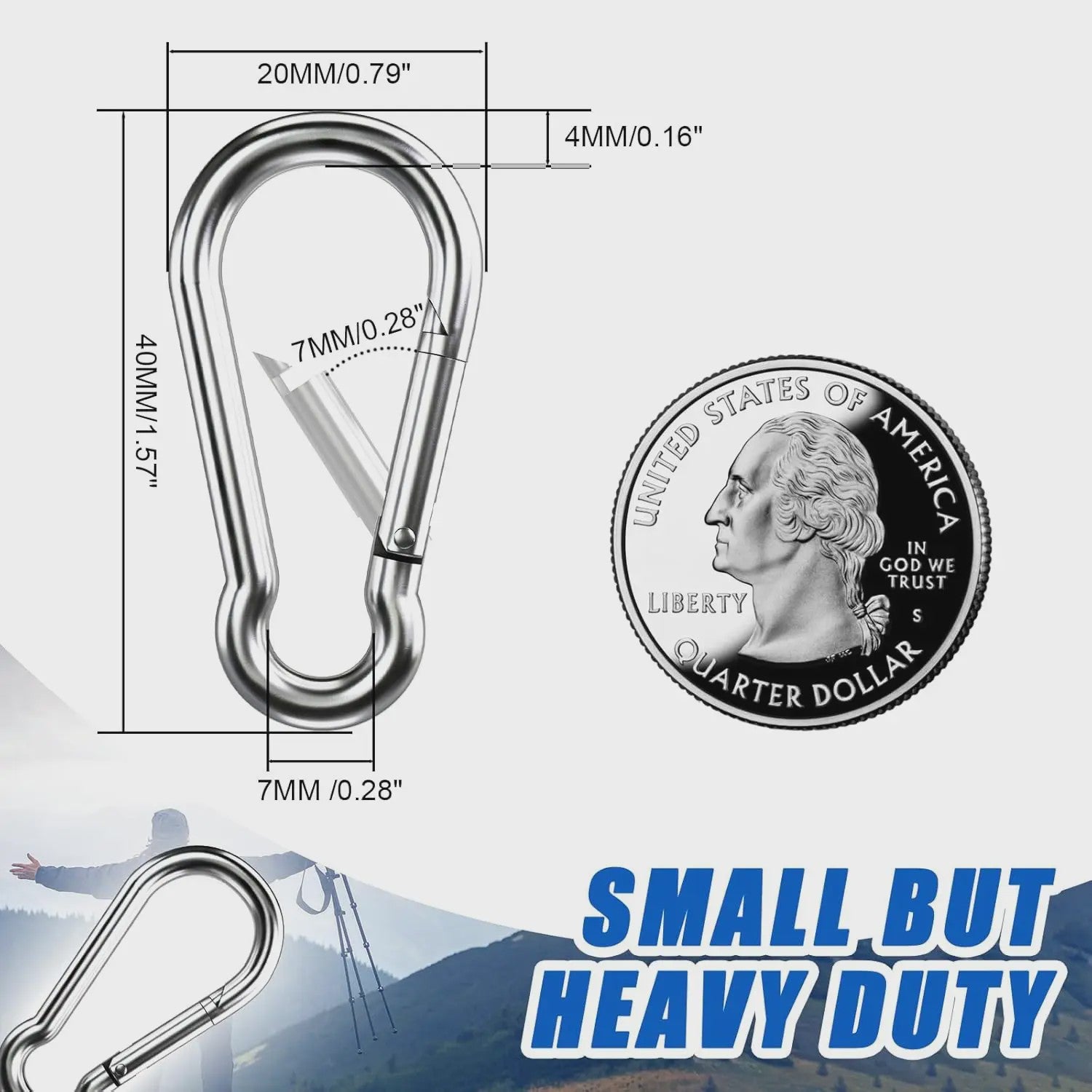 10x RVS Karabijnhaak M4-M8 - Heavy Duty Snap Hook voor Outdoor & Klussen