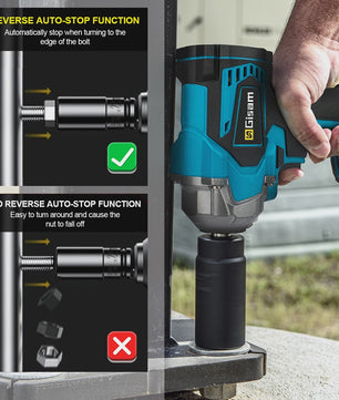 Gisam Accu Slagschroevendraaier 1200 Nm Borstelloos 1/2" - Compatibel met Makita 18V
