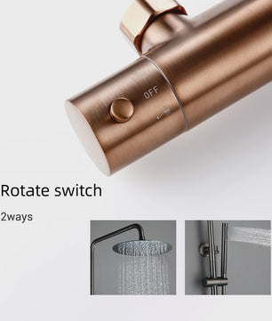Thermostatische Douchekraan met Regendouche en Handdouche - Massief Messing