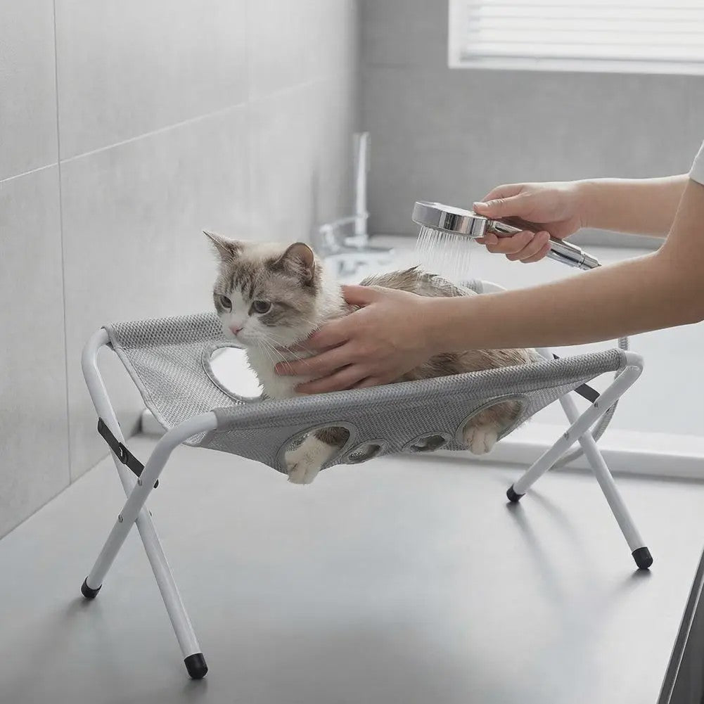 Opvouwbare Huisdier Badmat & Trimmatafel voor Katten en Kleine Honden - Ademend Mesh