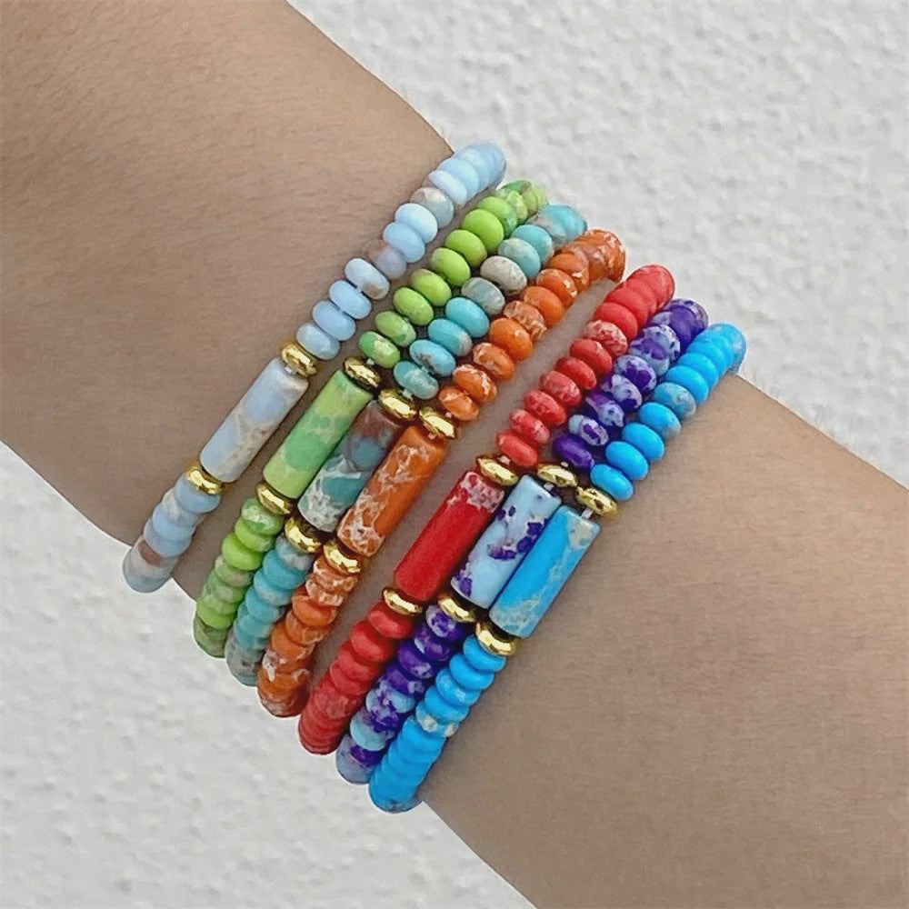 Natuurstenen Kralen Armbanden - Picasso Jasper & Zee Sediment Turquoise