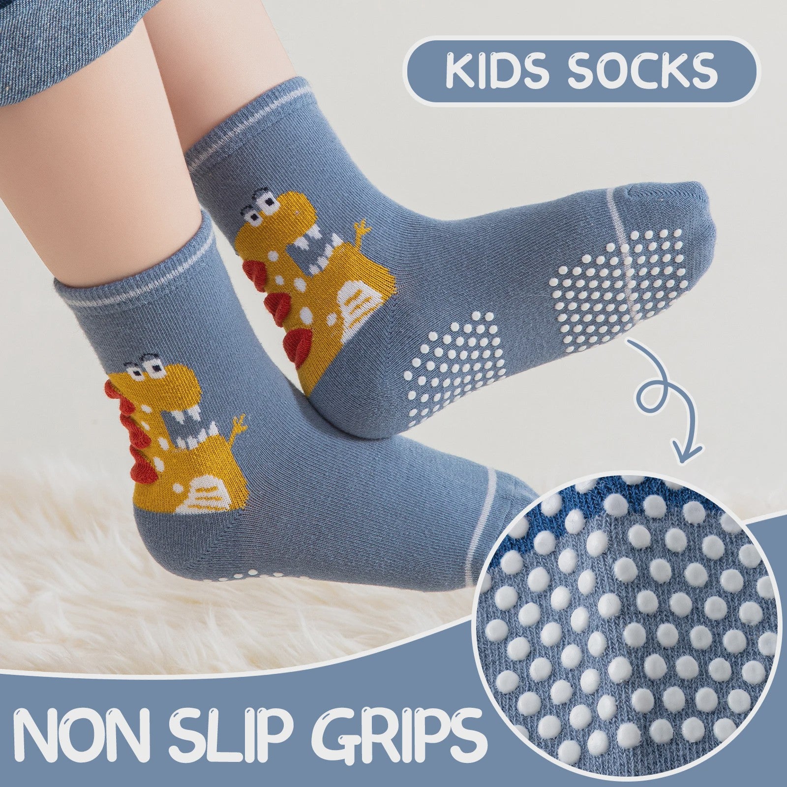 12 Paar Babysokken Jongens met Antislip - Katoen, Zacht & Veilig