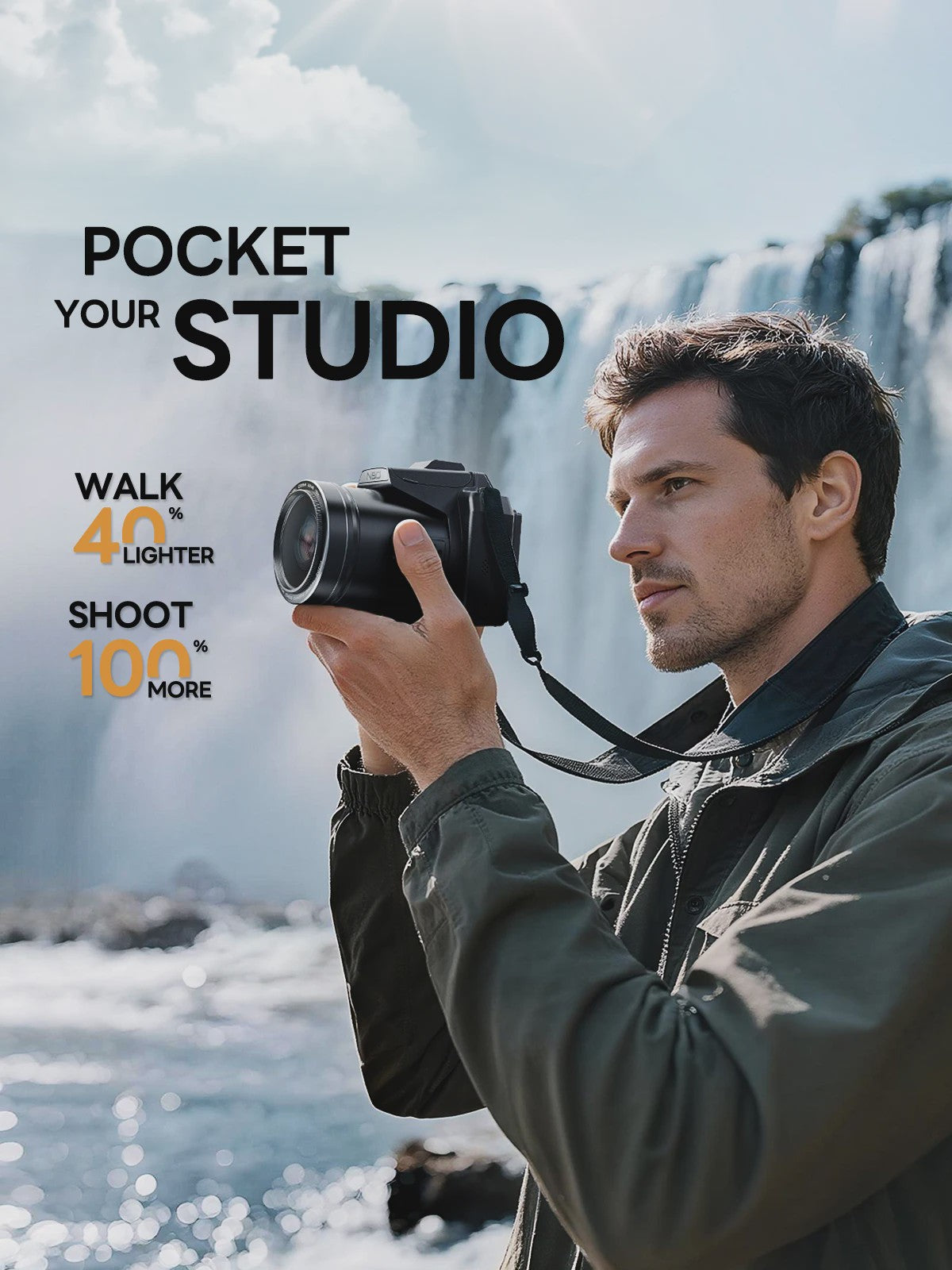NBD S205E Digitale Camera: 5K Video, 64MP Foto, 16x Zoom & 3" Flip Screen