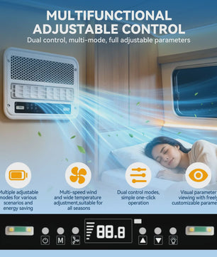Foursun Dakairco 12V/24V DC - 1800-2200W Inverter Airconditioner voor Camper, Caravan, Vrachtwagen
