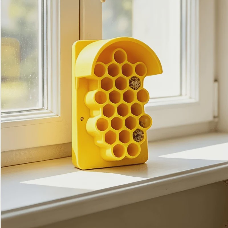 Geel Insectenhotel voor Nuttige Insecten - Kleine Bijenwoning voor Tuin & Buiten