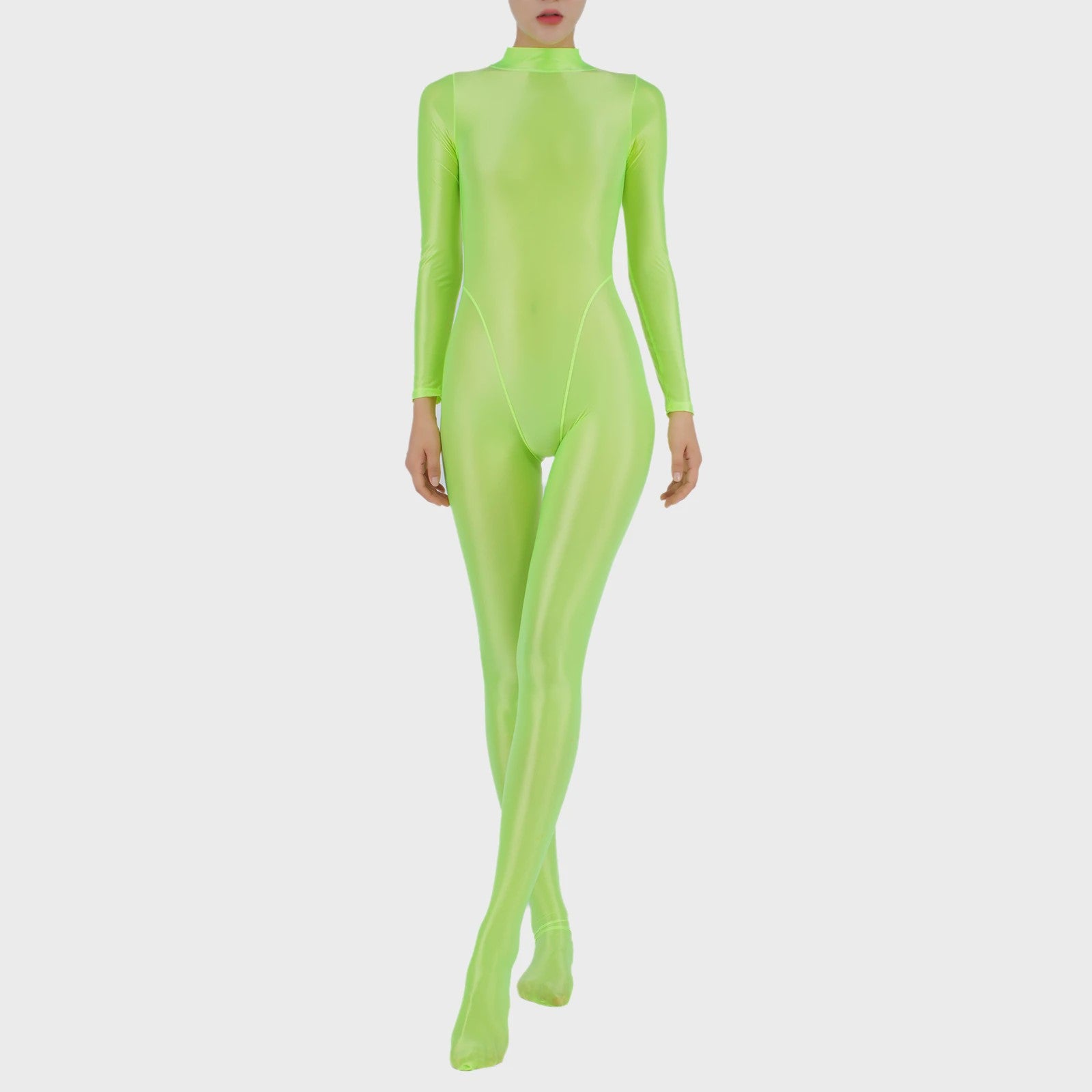 Dames Full Body Jumpsuit met Voetjes - Lange Mouwen, Strakke Sport Bodysuit voor Yoga & Gym