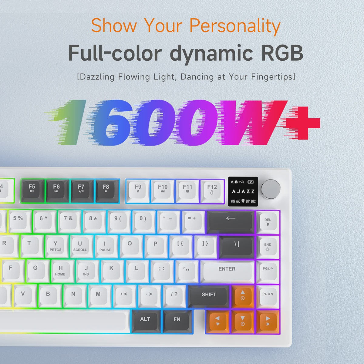 AJAZZ AF82 75% Draadloos Gaming Toetsenbord met Display, RGB & 4000mAh Batterij