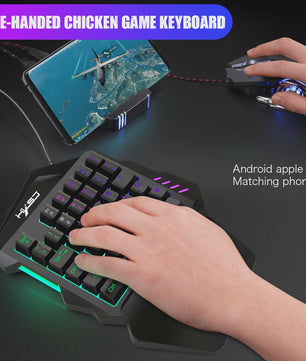 Ergonomisch Eénhandig Gaming Toetsenbord - Compact 35-Key Design met RGB Verlichting en Polssteun