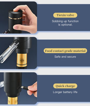 Elektrische Wijnopener en Decanteer Set - Automatische Vacuümpomp & Snelle Schenker