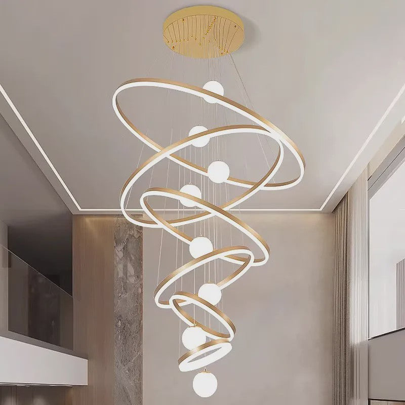 Moderne LED Plafondlamp Spiraal - Hanglamp voor Trappenhuis en Woonkamer