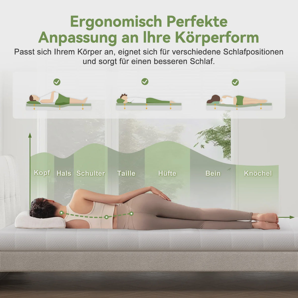 Adormii Topper 90x200 cm - 7-Zone Koudschuim Matrastop met Gel-schuim