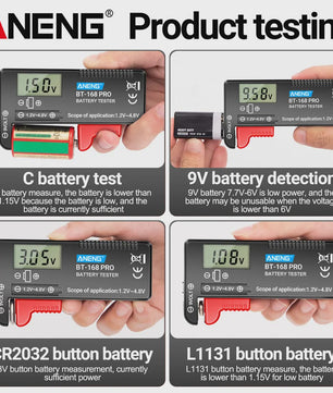 ANENG BT-168 PRO Digitale Batterij Tester - Universeel & Compact