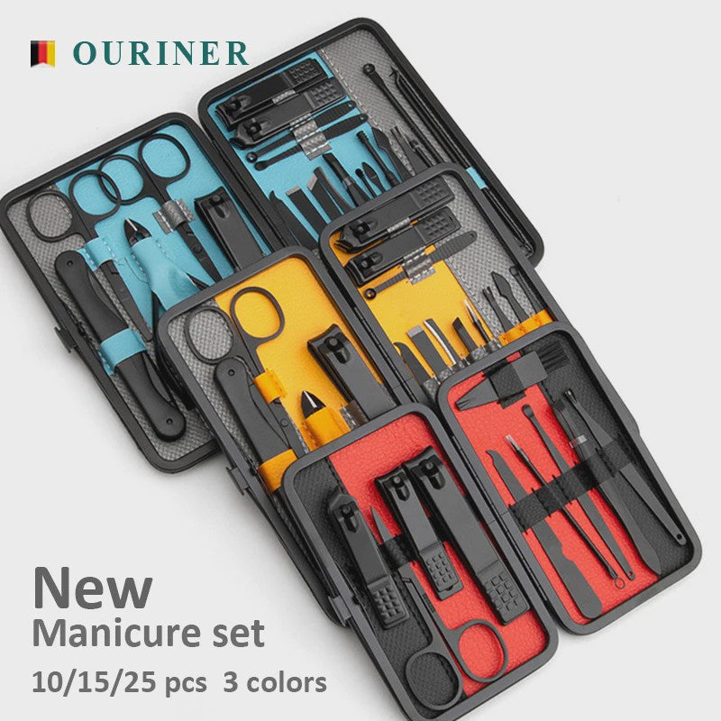 Professionele Manicure & Pedicure Set - 10/15/25 Stuks - Roestvrij Staal - Inclusief Draagbare Koffer