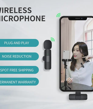 Draadloze Lavalier Microfoon voor iPhone, Android & PC - Plug & Play Mini Microfoon