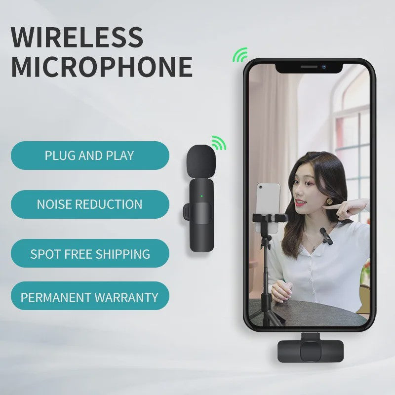 Draadloze Lavalier Microfoon voor iPhone, Android & PC - Plug & Play Mini Microfoon