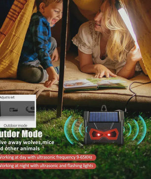 Solar Dier Afweerder met Ultrasone Geluid & LED Licht - Verjaagt Ongedierte uit Tuin & Huis