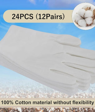 12 Paar Witte Katoenen Handschoenen - Cosmetica, Handverzorging & Bescherming