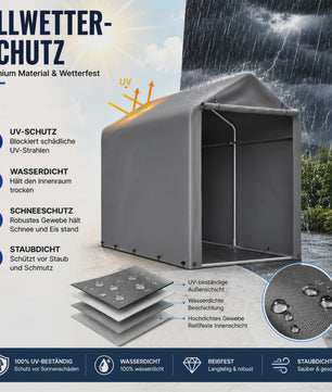 Robuuste Garage Carport 100x187x160cm - Waterdicht, UV-bestendig & Winddicht