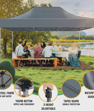 3x4.5m Pop-Up Partytent met 4 Zijpanelen - Waterdicht & UV-beschermend
