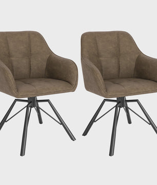 Set van 2 Comfortabele Draaistoelen met Armleuningen en Rugleuning - Stijlvol voor Keuken, Eetkamer en Woonkamer