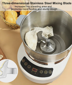 7L RVS Deegmixer met Rijsmogelijkheid - Krachtige Deegkneder voor Brood & Pizza